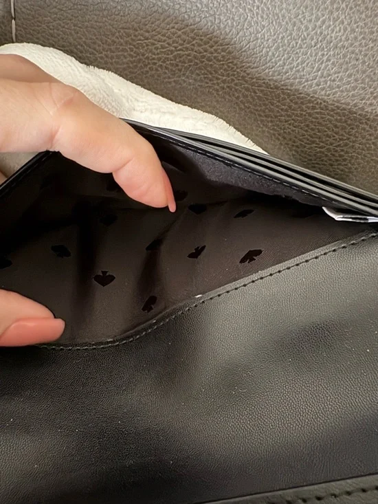 Kate Spade Leila Black Pebbled Leather Medium Universal Phone Wristlet Wallet - Picture 12 of 15